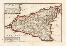 Sicily Map By Nicolas de Fer