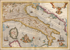 Italy Map By Abraham Ortelius