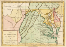 Mid-Atlantic and Virginia Map By Michel Rene Hilliard d'Auberteuil