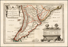 Argentina and Chile Map By Nicolas de Fer