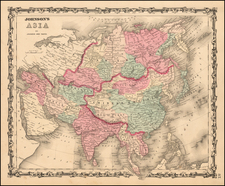 Asia and Asia Map By Benjamin P Ward  &  Alvin Jewett Johnson