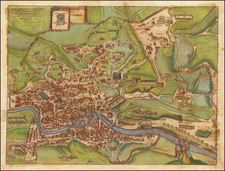 Rome Map By Georg Braun  &  Frans Hogenberg