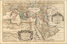 Turkey, Mediterranean, Arabian Peninsula and Turkey & Asia Minor Map By Alexis-Hubert Jaillot