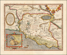 Northern Italy and Rome Map By Abraham Ortelius