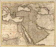 Turkey, Middle East, Arabian Peninsula and Turkey & Asia Minor Map By Gerard & Leonard Valk