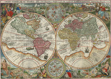 World, World, Celestial Maps and Curiosities Map By Petrus Plancius