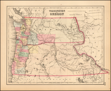 Oregon and Washington Map By Joseph Hutchins Colton