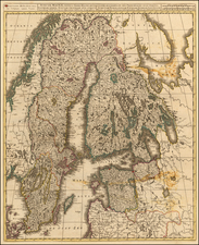 Baltic Countries, Scandinavia, Sweden and Finland Map By Gerard & Leonard Valk