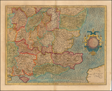 British Counties Map By Jodocus Hondius / Gerhard Mercator