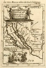 Mexico, Baja California and California Map By Alain Manesson Mallet