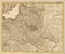 Poland and Ukraine Map By Gerard & Leonard Valk