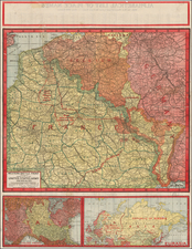 World, Europe and Asia Map By Geographical Publishing Co.