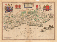 British Counties Map By Johannes Blaeu