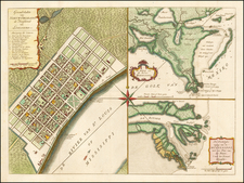 South, Louisiana and New Orleans Map By Isaak Tirion