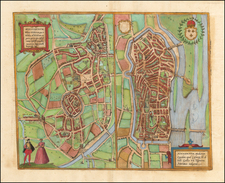 Nord et Nord-Est Map By Georg Braun  &  Frans Hogenberg