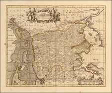 Denmark Map By Peter Schenk / Gerard Valk