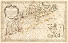 New England and Canada Map By Jacques Nicolas Bellin