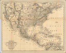 United States, Central America and California Map By John Disturnell