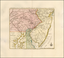 Mid-Atlantic, New Jersey, Pennsylvania, Maryland and Delaware Map By Covens & Mortier / Bernard Romans