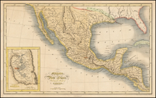 Texas, Southwest, Mexico and California Map By William Robertson