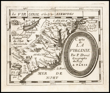 Southeast, Virginia, North Carolina and South Carolina Map By Pierre Du Val