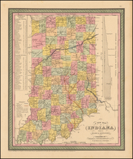 Indiana Map By Thomas, Cowperthwait & Co.