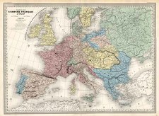 Europe and Europe Map By Adolphe Hippolyte Dufour