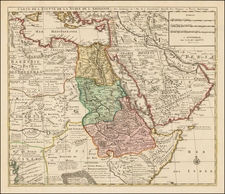 Middle East, Egypt and East Africa Map By Jan Barend Elwe