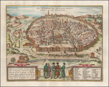 Holy Land and Jerusalem Map By Georg Braun  &  Frans Hogenberg