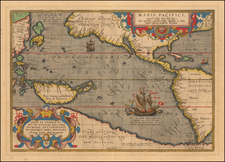 Western Hemisphere, Polar Maps, Japan, Pacific, Australia and America Map By Abraham Ortelius