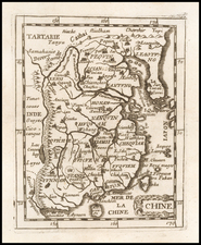 China and Korea Map By Pierre Du Val