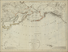 Polar Maps, Alaska, China, Japan, Korea, Pacific, Russia in Asia and Canada Map By Christian Gottlieb Reichard