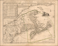 New England, Canada and Eastern Canada Map By Georges Louis Le Rouge