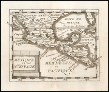 Florida, Texas, Southwest, Mexico and Central America Map By Pierre Du Val