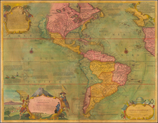 California as an Island and America Map By Nicolas de Fer / J.F. Bernard