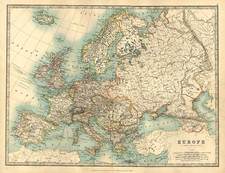 Europe and Europe Map By W. & A.K. Johnston