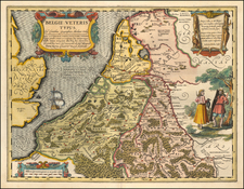 Netherlands and Luxembourg Map By Petrus Kaerius