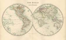 World and World Map By W. & A.K. Johnston