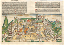 Holy Land and Jerusalem Map By Hartmann Schedel
