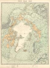 World, Northern Hemisphere, Polar Maps, Alaska and Canada Map By W. & A.K. Johnston