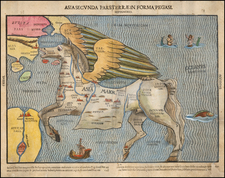 Asia, Southeast Asia, Comic & Anthropomorphic and Curiosities Map By Heinrich Bunting