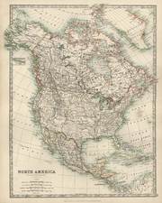 North America Map By W. & A.K. Johnston