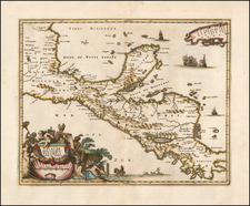 Mexico and Central America Map By John Ogilby