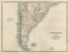 South America Map By W. & A.K. Johnston