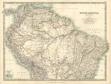 South America Map By W. & A.K. Johnston