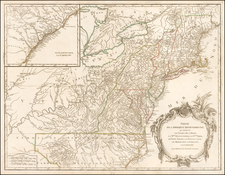 New England, New York State, Mid-Atlantic and Southeast Map By Didier Robert de Vaugondy