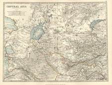 Europe, Russia, Asia, Central Asia & Caucasus, Turkey & Asia Minor and Russia in Asia Map By W. & A.K. Johnston