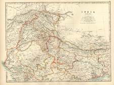 Asia, India and Central Asia & Caucasus Map By W. & A.K. Johnston