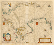 Pascaart van de Noort Zee Verthoonende in zich alle de Custen en havens daer rontom gelegen . . . 1666 By Pieter Goos
