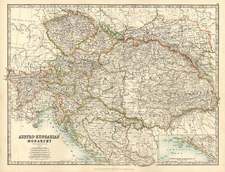 Europe, Austria, Hungary, Czech Republic & Slovakia and Balkans Map By W. & A.K. Johnston